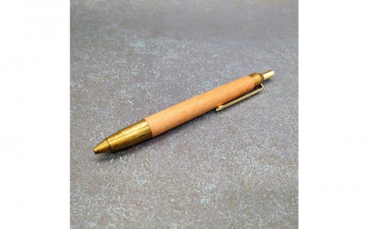 Baton Dor　欅（けやき）木軸ペン・ノック式ボールペン　スペシャルエディション【鼈甲風（艶金）】
