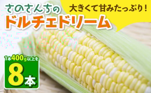 とうもろこし 8本入り ドルチェドリーム トウモロコシ さのさんち 静岡県 藤枝市 人気 野菜 夏野菜 旬 甘い 安心 安全 JCAP認証農場