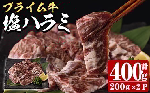  プライム牛 塩ハラミ(計400g) 小分け 牛肉 肉 ハラミ 牛はらみ 味付け 焼肉 塩 BBQ 冷凍 大分県 佐伯市【DH295】【(株)ネクサ】 2121935 - 大分県佐伯市