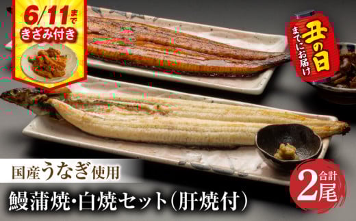 《丑の日までにお届け予定(7月1日～7月19日)》【数量・期間限定】国産うなぎ蒲焼・白焼セット 肝焼き・きざみ付_M069-011_03-B-U1