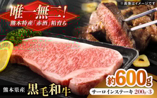 熊本県産 『原田畜産』 黒毛和牛 サーロイン ステーキ 計約600g（約200g×3枚） [AYCN050] 2114914 - 熊本県合志市