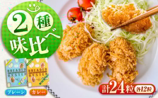 [ふるさと納税]冷凍 カキフライ (2種 食べ比べ 12粒×2袋) プレーン×カレー 広島県産 冷凍カキフライ 広島牡蠣 牡蠣 かき カキ 料理 簡単 魚介類 海鮮 ギフト 広島県福山市/クニヒロ株式会社 [BACG014]