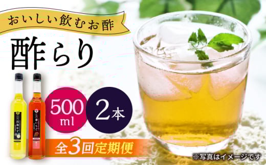 【3回定期便】 【飲む玄米酢】酢らり 大瓶2本セット（西海ゆず・いちご）＜川添酢造＞ [CDN137] 2115664 - 長崎県西海市