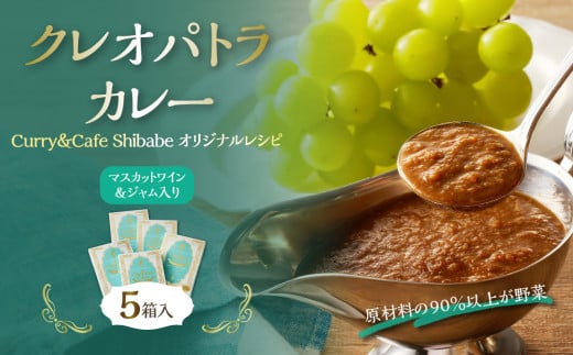 クレオパトラカレー5箱入【 カレー レトルト 野菜 マスカット入り 低カロリー 】 225636 - 岡山県備前市