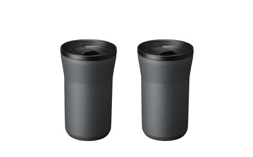 【京セラ】蓋付きタンブラー 350ml ＜ダークグレー＞ ペアセット （2個） CERAMUG タンブラー 真空容器 保冷 保温 真空断熱 セラミック トラベルカップ KYOCERA BS-626-2 2117617 - 鹿児島県薩摩川内市