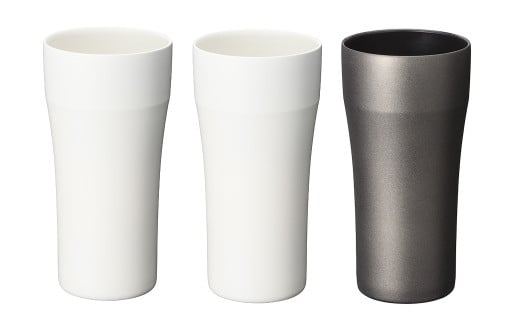 【京セラ】真空断熱タンブラー 420ml ＜ホワイト2個・ブラック1個＞ （計3個） CERAMUG タンブラー 真空容器 保冷 保温 真空断熱 セラミック トラベルカップ KYOCERA CSR-810-1 2117611 - 鹿児島県薩摩川内市