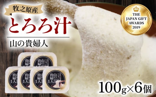 冷凍 自然薯 100％ とろろ汁 山の貴婦人 100g × 6 パック セット とろろ 山芋 ヤマイモ 山いも じねんじょ 滋養強壮 お取り寄せ ギフト グルメ 贈答 人気 静岡県 牧之原市 尾白弁当