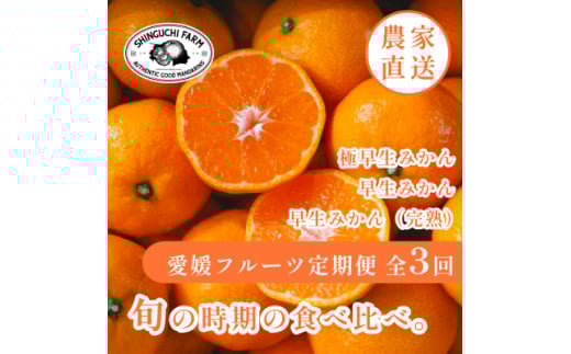 ＜発送月固定定期便＞「時期、種類による味の違いを楽しむ」愛媛みかん食べ比べ＜H70-80＞全3回【4067801】 2117670 - 愛媛県八幡浜市