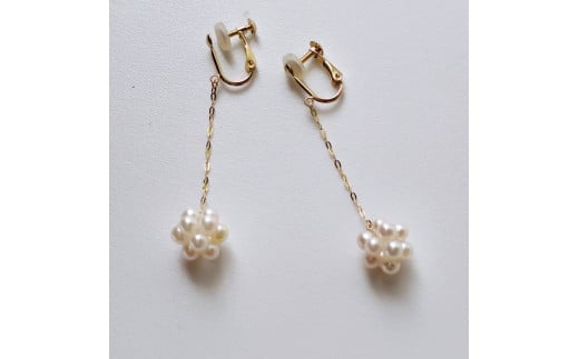 真珠 イヤリング 3.0mm K10 パール アクセサリー ジュエリー ファッション 国産 あこや  冠婚葬祭 慶事 誕生日 結婚式 記念日 お祝い 贈答用 贈り物 ギフト プレゼント 普段使い おしゃれ カジュアル  三重県 伊勢 志摩市  / パールを編む、knitting Pearl きら星イヤリング