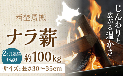 【全2回定期便】北海道 乾燥 ナラ薪 100kg 20kg×5箱 計 200kg 《厚真町》【西埜馬搬】 薪 まき 薪ストーブ 暖炉 木材 燃料 ストーブ キャンプ 北海道 定期便 [AXBE006] 1809462 - 北海道厚真町