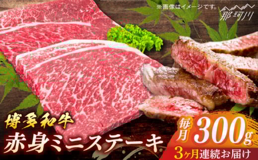 博多和牛 赤身ミニステーキ 定期便全3回[一般社団法人地域商社ふるさぽ] 那珂川市 
