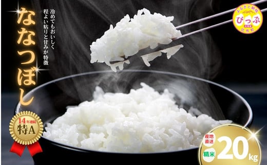 2025年産 ななつぼし 精米 20kg【牧野農産】米 お米 北海道米 特Aランク 国産 白米 コメ 北海道 比布町 ぴっぷ 1014-006 1472900 - 北海道比布町