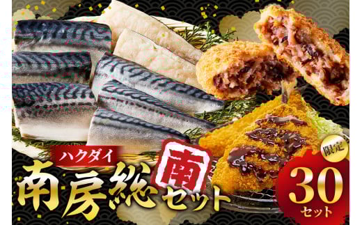 ハクダイ南房総セット『南』 mi0012-0144【塩さば イカメンチ あじフライ セット 詰め合わせ 揚げ物 骨抜き 骨なし 冷凍 訳あり】 2117015 - 千葉県南房総市