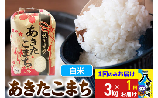 あきたこまち 3kg×1袋【白米】令和6年産 秋田県産 こまちライン 2118139 - 秋田県八郎潟町