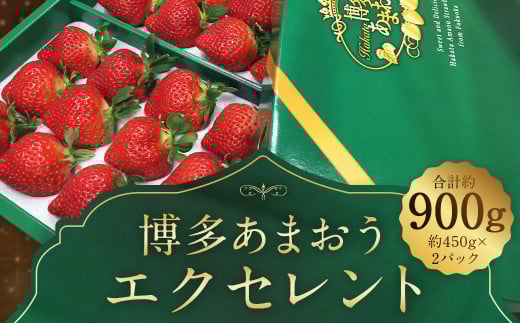  【期間限定】博多 あまおう いちご エクセレント 約450g×2パック 合計約900g【2026年1月下旬～2月下旬順次発送予定】 525723 - 福岡県筑後市