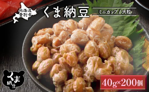 北海道くま納豆ミニカップ 大粒 200個 《順次発送》 国産 なっとう ナットウ 高級 大豆 厳選 老舗 栄養 発酵 ふるさと納税 北海道 登別市