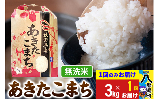 あきたこまち 3kg×1袋【無洗米】令和6年産 秋田県産 こまちライン 2118140 - 秋田県八郎潟町