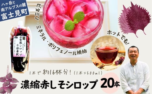 先行予約 9月発送開始 馨工房 濃縮 赤紫蘇シロップ 500ml×20本（６倍希釈用）