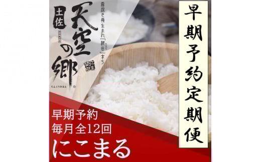 【新米定期便】令和7年産土佐天空の郷 にこまる 5kg 毎月お届け全12回 2010年・2016年 お米日本一コンテスト inしずおか 特別最高金賞受賞の棚田米