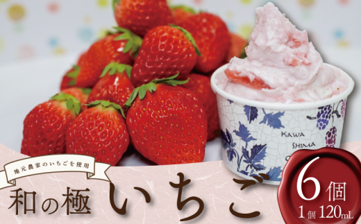 ジェラート  いちご 和の極 6個 120ml 川島ジェラート アイスクリーム アイス シャーベット デザート スイーツ お菓子 洋菓子 おやつ くずもち ミルク バニラ いちご 苺 ストロベリー ギフト プレゼント 贈答 お取り寄せ グルメ 季節限定 冷凍 徳島県 吉野川市 A sweets factory