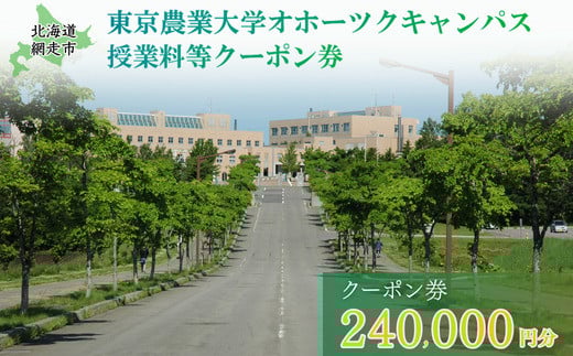 東京農業大学オホーツクキャンパス授業料等240,000円分クーポン券 【 ふるさと納税 人気 おすすめ ランキング 授業料等 大学 東京農業大学 東農大 東京農業 オホーツク キャンパス クーポン 券 学生 北海道 網走市 】 ABBD008