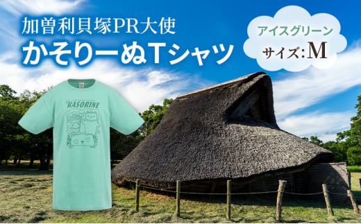 加曽利貝塚 PR大使 かそりーぬ Tシャツ/アイスグリーン/Mサイズ オリジナル Tシャツ 綿 100％ 半袖 男女兼用 千葉市 [№5346-1341] 2120582 - 千葉県千葉市