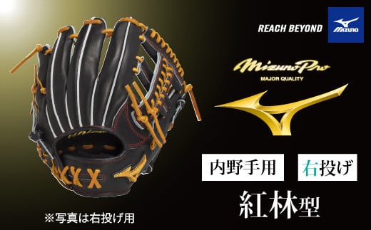 AO72　ミズノプロ 硬式用 野球グラブ 内野手用  紅林型（ 右投げ ）　【 野球 グローブ グラブ 内野 内野手 受注生産 Mizuno Pro 美津濃 右利き 紅林 弘太郎 紅林弘太郎 】