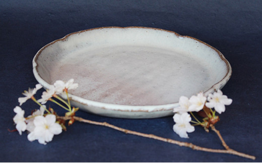 萩焼 輪花皿 24cm |HG000248