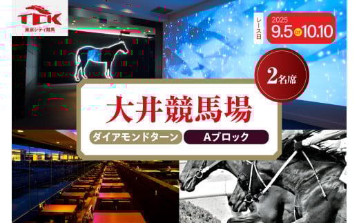 [選べる日付]大井競馬場指定席 ダイアモンドターン Aブロック (2名席)