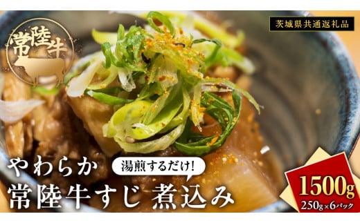 やわらか 常陸牛 すじ 煮込み 250g × 6パック (計 1500g )【茨城県共通返礼品】　牛すじ 牛肉 肉 和牛 にく 牛すじ肉