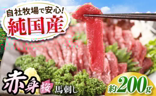 『純国産』熊本の味「桜」赤身 馬刺し スライス 約200g タレ付【有限会社 九州食肉産業】 [AYCN074] 2114930 - 熊本県合志市