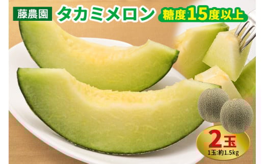 タカミメロン 2玉セット｜青森産 産直 2025年産 令和7年 夏 めろん 果物 フルーツ 旬 特産 藤農園 農福連携 先行受付 [0836]