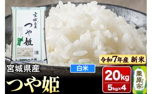 【新米受付】【令和7年産・白米】宮城県産 つや姫 20kg (5kg×4袋) 2119529 - 宮城県栗原市