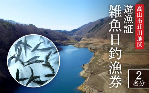 高山市荘川地区 遊漁証・日釣漁券(雑魚) 2名分 | 釣り 遊漁証 日釣り 荘川 庄川 庄川漁業協同組合 アウトドア 飛騨高山 桜の郷猿丸管理組合