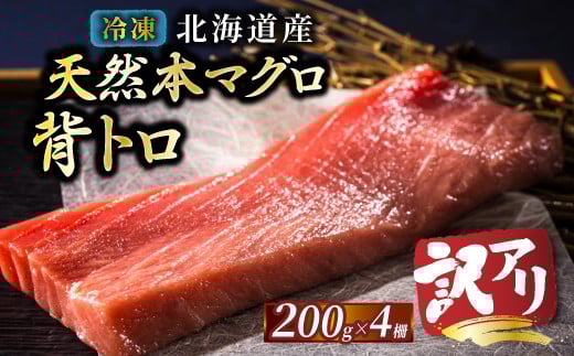 【10月配送】北海道産 天然 本マグロ 背トロ 冷凍 200g × 4柵 計800g（訳あり 筋あり） 国産 鮪 ホンマグロ クロマグロ ネギトロ マグロたたき にもできます マグロステーキ マグロ中トロ 冷凍 魚介類 海鮮 絶品 高級 配送月指定 配送月を選べる 配送時期 発送月が選べる 発送月 人気 ヒロセ 北海道 釧路町 釧路超 特産品 br02