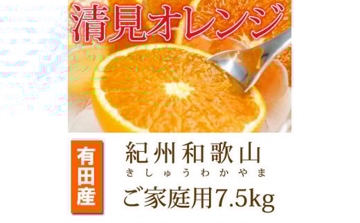 ［ご家庭用訳アリ］紀州有田産清見オレンジ　7.5kg［2026年3月下旬以降発送］［先行予約］［UT54］ 762261 - 和歌山県和歌山市