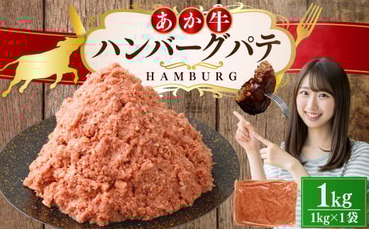 あか牛ハンバーグ パテ 1kg ハンバーグ 牛肉 肉 あか牛 国産牛 丸めるだけ 簡単調理 冷凍 2090999 - 熊本県熊本市
