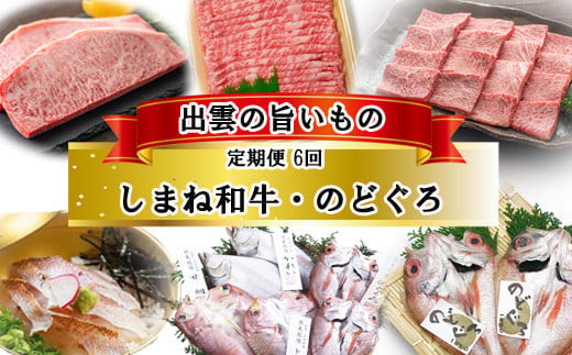 【6か月定期便】出雲の旨いもの　定期便6ヵ月セット（のどぐろ・しまね和牛）