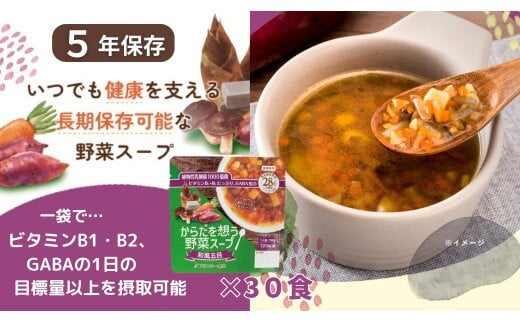 【からだを想う野菜スープ】和風五目30食セット/レトルト/食物アレルギー対応/長期保存/防災食 1972036 - 島根県出雲市