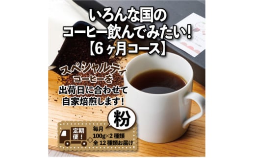 ＜毎月定期便＞いろんな国のコーヒー飲んでみたい!「6ヶ月コース(粉)」全6回【4067852】