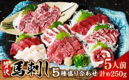 馬刺し 5種 盛り合わせセット 5人前 約250g 熊本直送【株式会社 Foody’s】 [AYAT011] 2131778 - 熊本県合志市
