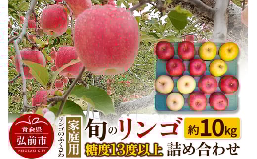 【25年9月～発送】りんご 家庭用 旬のリンゴ詰め合わせ 約10kg 糖度13度以上 893781 - 青森県弘前市
