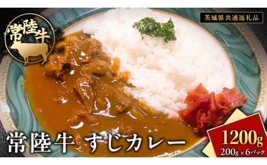 常陸牛 すじカレー 200g ×6 【茨城県共通返礼品】 カレー 牛すじ お肉 牛肉 簡単 冷凍 レトルト