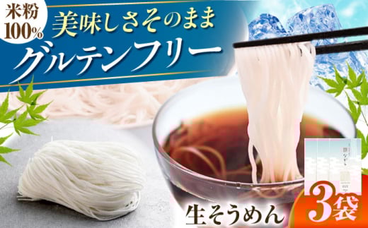 【グルテンフリー】 細くてもしっかりコシ！ 米粉生そうめん 無添加 グルテンフリー そうめん 米粉 岐阜市 / 小林生麺株式会社 [ANGM003]