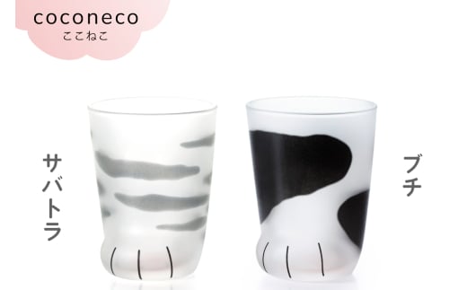 coconeco ここねこ 子猫グラス 2個セット (サバトラ・ブチ)｜猫 ネコ ねこ 肉球 にくきゅう 動物 かわいい コップ カップ グラス 食器 アデリア 石塚硝子 [0757]