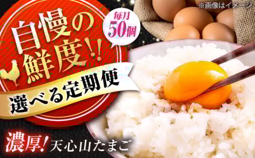 天心山　たまご50個　【回数が選べる定期便】卵 たまご 高級 食品 たまごかけご飯 卵かけご飯 卵焼き 生卵 濃厚 ケーキ お菓子 づくり ランキング 上位 人気 おすすめ 定期便　広島県福山市/天心山ファーム [BABW033]