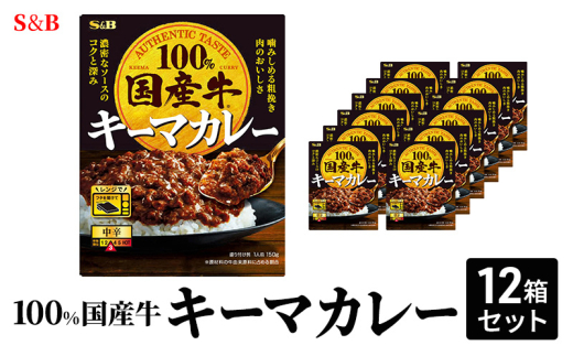 S&B 国産牛100% キーマカレー　12箱セット[№5915-1514]