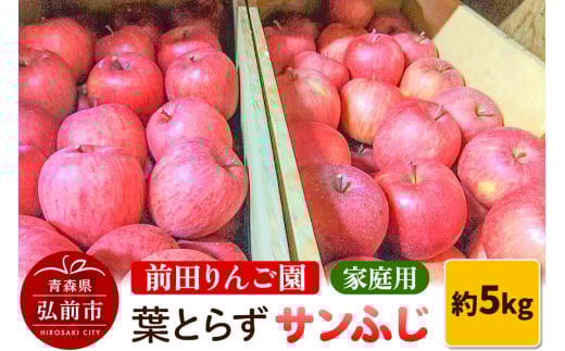 りんご【先行受付】家庭用 葉とらず サンふじ 約 5kg (16～20玉程度) 前田りんご園 1558509 - 青森県弘前市