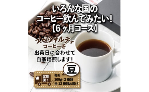 ＜毎月定期便＞いろんな国のコーヒー飲んでみたい!「6ヶ月コース(豆)」全6回【4067853】