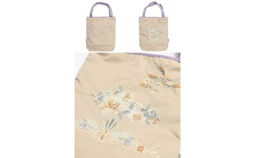 [シノワズリーモダン京都]花鳥オーガンジーカットワーク刺繍 防水・撥水トートバッグ モカ[ 京都 日傘 ブランド 防水 撥水 トート 濡れた傘を入れてもOK カットワーク刺繍 おしゃれ 人気 おすすめ レディス 女性用 ギフト プレゼント お取り寄せ 通販 送料無料 ふるさと納税 ]